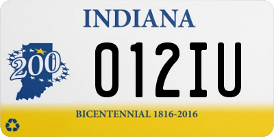 IN license plate 012IU