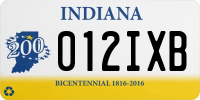 IN license plate 012IXB