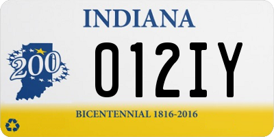 IN license plate 012IY