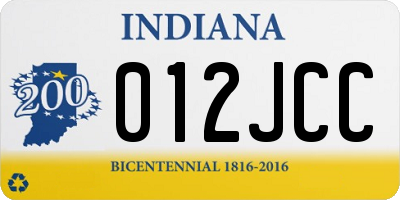 IN license plate 012JCC