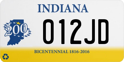 IN license plate 012JD