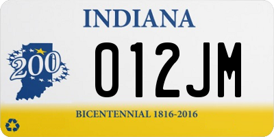 IN license plate 012JM