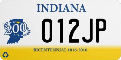 IN license plate 012JP