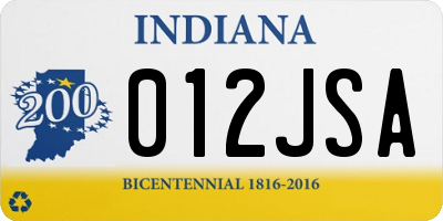 IN license plate 012JSA