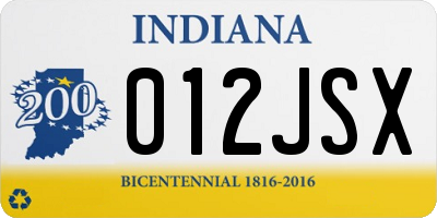 IN license plate 012JSX