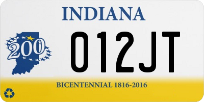 IN license plate 012JT