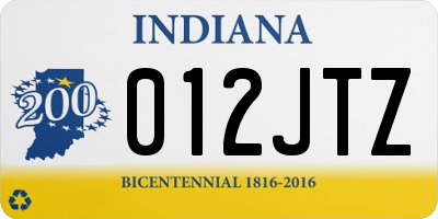 IN license plate 012JTZ