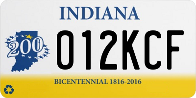 IN license plate 012KCF