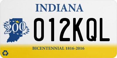 IN license plate 012KQL