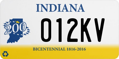 IN license plate 012KV