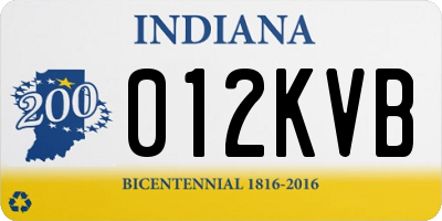 IN license plate 012KVB