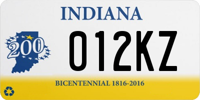 IN license plate 012KZ