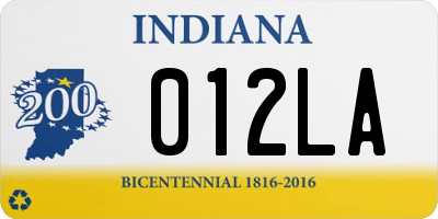 IN license plate 012LA