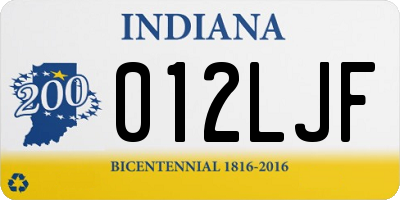 IN license plate 012LJF