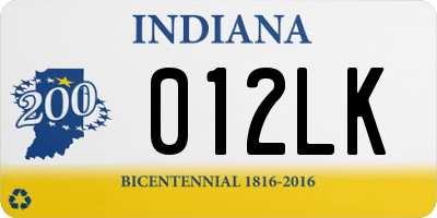 IN license plate 012LK