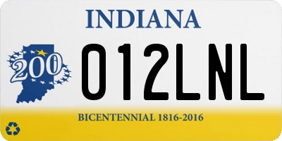 IN license plate 012LNL