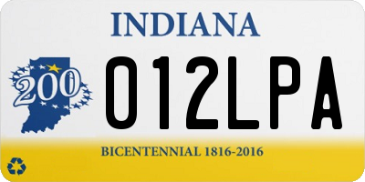 IN license plate 012LPA