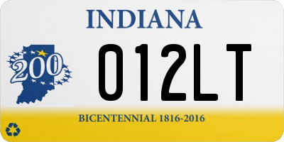 IN license plate 012LT