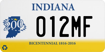 IN license plate 012MF