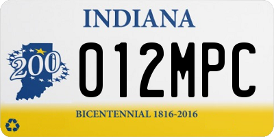 IN license plate 012MPC