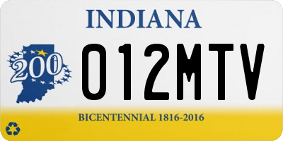 IN license plate 012MTV
