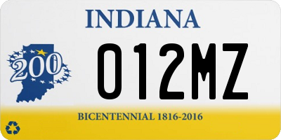 IN license plate 012MZ