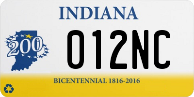 IN license plate 012NC
