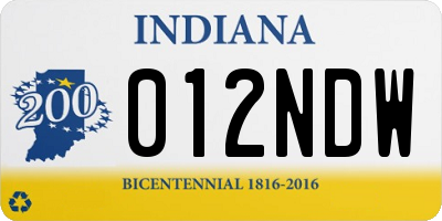 IN license plate 012NDW