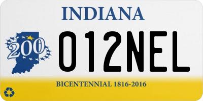 IN license plate 012NEL