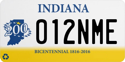 IN license plate 012NME