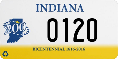 IN license plate 012O