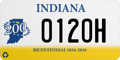 IN license plate 012OH