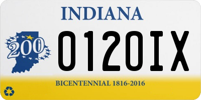 IN license plate 012OIX