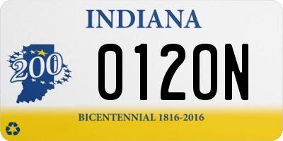 IN license plate 012ON