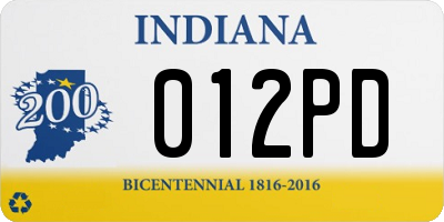 IN license plate 012PD