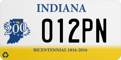 IN license plate 012PN