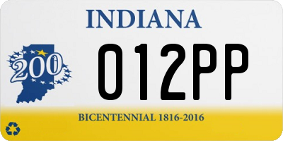 IN license plate 012PP