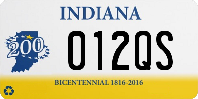IN license plate 012QS