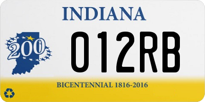 IN license plate 012RB