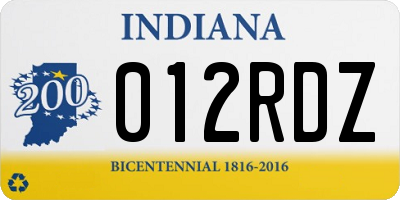 IN license plate 012RDZ