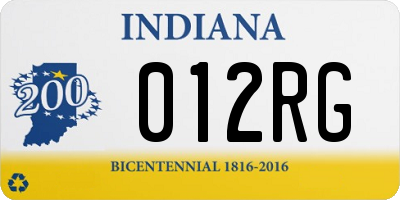 IN license plate 012RG