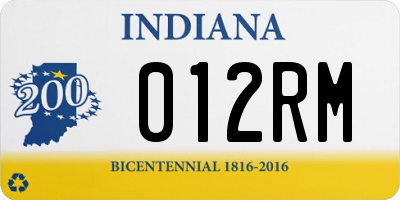 IN license plate 012RM