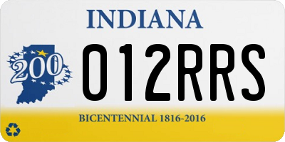 IN license plate 012RRS