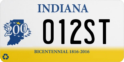 IN license plate 012ST