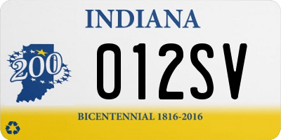 IN license plate 012SV