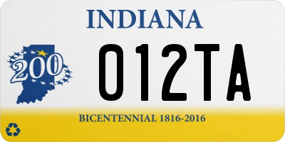 IN license plate 012TA