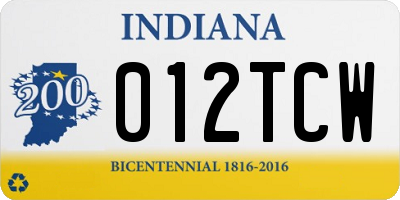IN license plate 012TCW