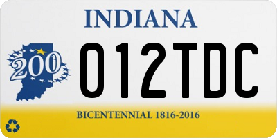 IN license plate 012TDC