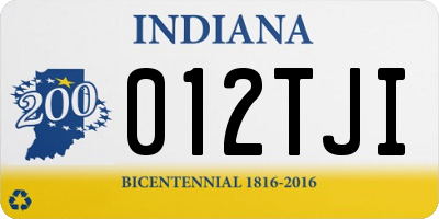 IN license plate 012TJI