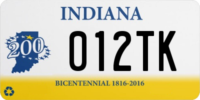 IN license plate 012TK